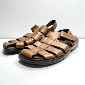 Mephisto Sandals Men sz 9 43 Fishing Brown Desert Self fasteners hook and loop